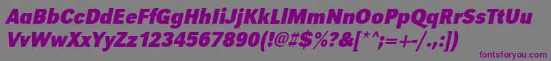 UrwgrotesktextnarBoldOblique-fontti – violetit fontit harmaalla taustalla