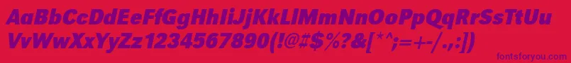 UrwgrotesktextnarBoldOblique Font – Purple Fonts on Red Background