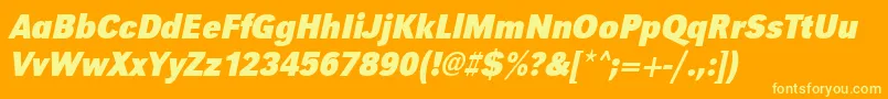 UrwgrotesktextnarBoldOblique Font – Yellow Fonts on Orange Background