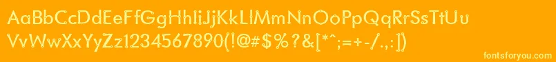 BlacksmithDelight-Schriftart – Gelbe Schriften auf orangefarbenem Hintergrund