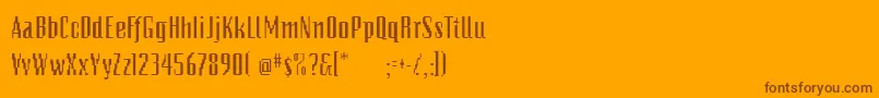 PixelsdreamDemibold-Schriftart – Braune Schriften auf orangefarbenem Hintergrund