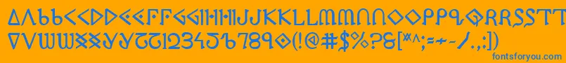 Ppressb Font – Blue Fonts on Orange Background