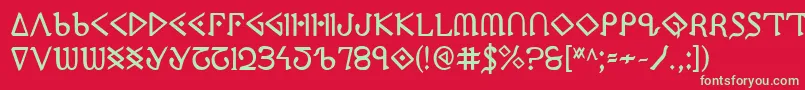 フォントPpressb – 赤い背景に緑の文字