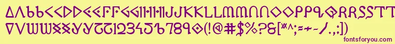 Ppressb Font – Purple Fonts on Yellow Background