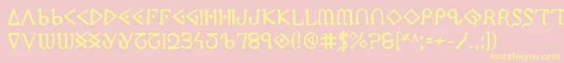 Ppressb Font – Yellow Fonts on Pink Background