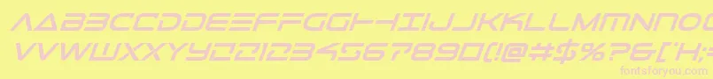 Telemarinesboldital1 Font – Pink Fonts on Yellow Background