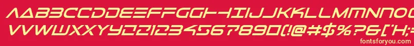 Telemarinesboldital1 Font – Yellow Fonts on Red Background