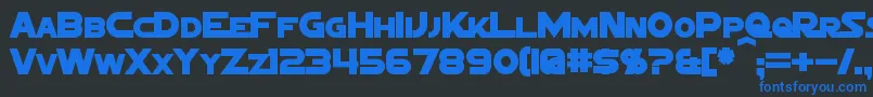 Шрифт SigmaFiveMarqueeBold – синие шрифты на чёрном фоне