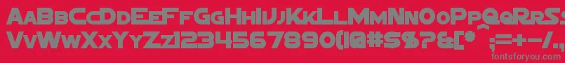 SigmaFiveMarqueeBold-Schriftart – Graue Schriften auf rotem Hintergrund