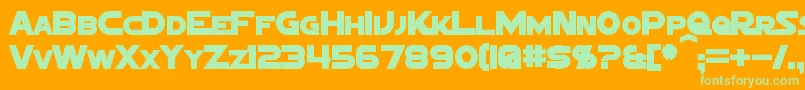 SigmaFiveMarqueeBold-fontti – vihreät fontit oranssilla taustalla