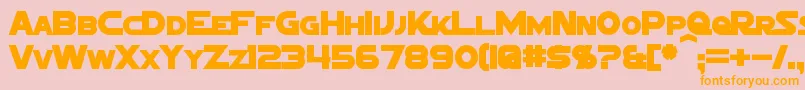 フォントSigmaFiveMarqueeBold – オレンジの文字がピンクの背景にあります。