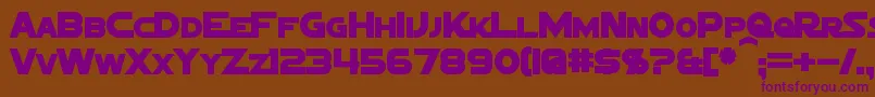 Czcionka SigmaFiveMarqueeBold – fioletowe czcionki na brązowym tle