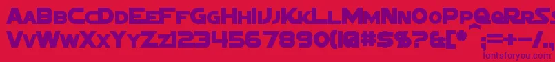 SigmaFiveMarqueeBold-Schriftart – Violette Schriften auf rotem Hintergrund