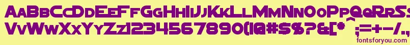 SigmaFiveMarqueeBold-Schriftart – Violette Schriften auf gelbem Hintergrund