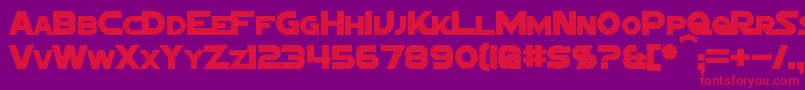SigmaFiveMarqueeBold-Schriftart – Rote Schriften auf violettem Hintergrund