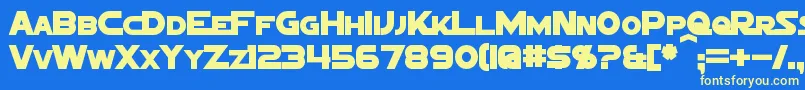 SigmaFiveMarqueeBold-fontti – keltaiset fontit sinisellä taustalla