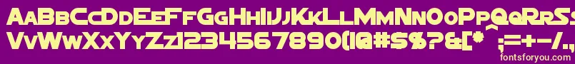 フォントSigmaFiveMarqueeBold – 紫の背景に黄色のフォント