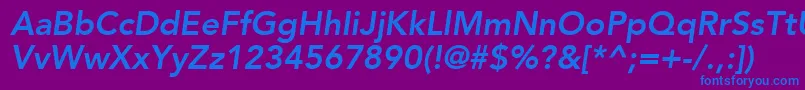 フォントExpoSsiBoldItalic – 紫色の背景に青い文字