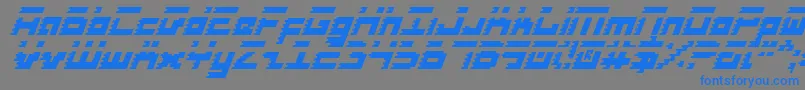 Weitere Informationen zur RoidRageItalic-Schriftart RoidRageItalic-Schriftart – Blaue Schriften auf grauem Hintergrund