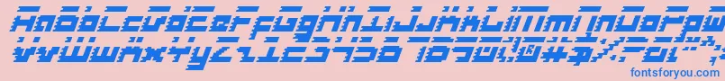 フォントRoidRageItalic – ピンクの背景に青い文字