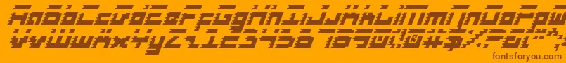 RoidRageItalic-Schriftart – Braune Schriften auf orangefarbenem Hintergrund