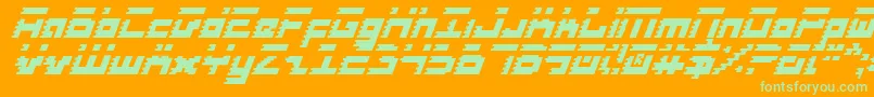 Шрифт RoidRageItalic – зелёные шрифты на оранжевом фоне