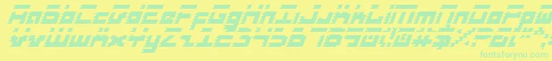 RoidRageItalic Font – Green Fonts on Yellow Background
