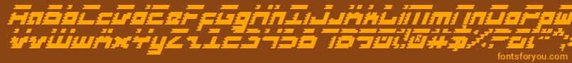 フォントRoidRageItalic – オレンジ色の文字が茶色の背景にあります。