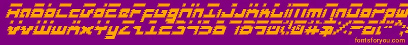 Czcionka RoidRageItalic – pomarańczowe czcionki na fioletowym tle