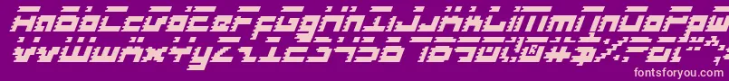 RoidRageItalic-fontti – vaaleanpunaiset fontit violetilla taustalla