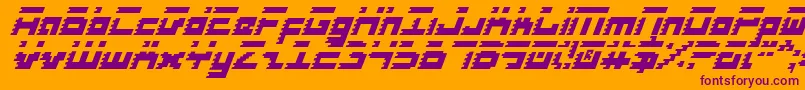 フォントRoidRageItalic – オレンジの背景に紫のフォント