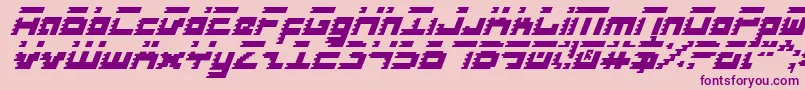 フォントRoidRageItalic – ピンクの背景に紫のフォント