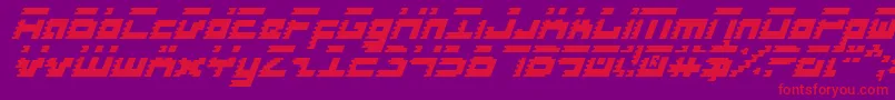 RoidRageItalic-Schriftart – Rote Schriften auf violettem Hintergrund