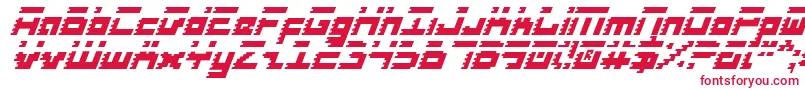 フォントRoidRageItalic – 白い背景に赤い文字