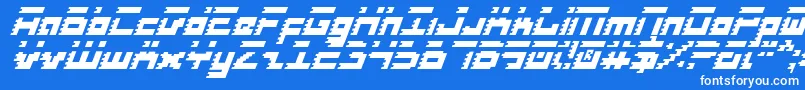 RoidRageItalic Font – White Fonts on Blue Background