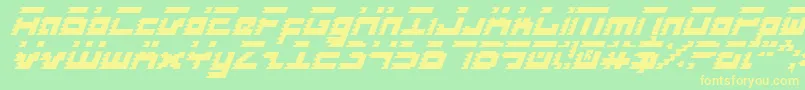Czcionka RoidRageItalic – żółte czcionki na zielonym tle