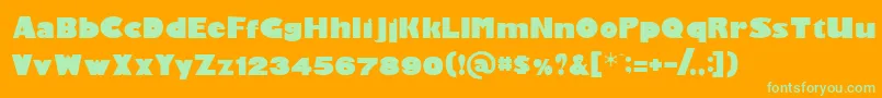 Gardenparty-Schriftart – Grüne Schriften auf orangefarbenem Hintergrund