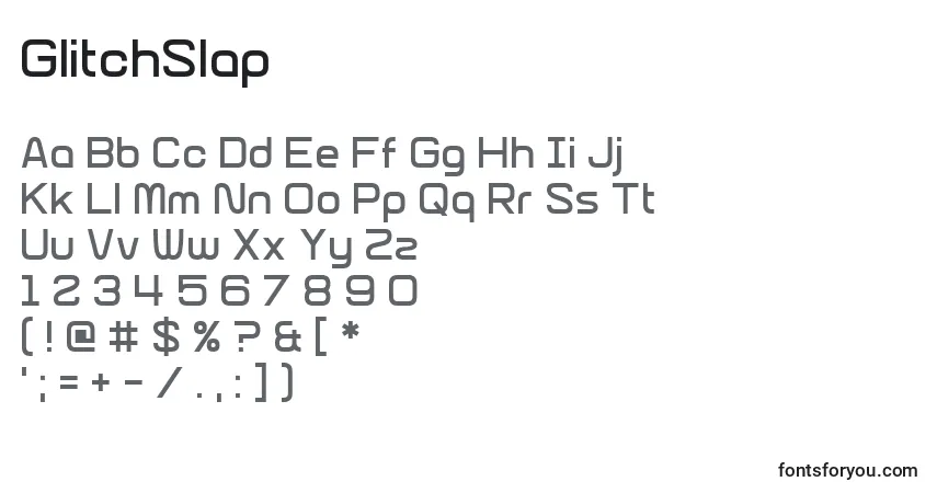 GlitchSlap-fontti – aakkoset, numerot, erikoismerkit