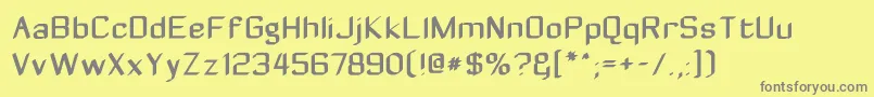 Zyphyte-fontti – harmaat kirjasimet keltaisella taustalla