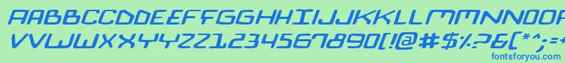 BionicComicExpandedItalic Font – Blue Fonts on Green Background