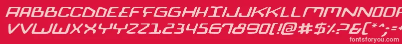 BionicComicExpandedItalic-Schriftart – Rosa Schriften auf rotem Hintergrund