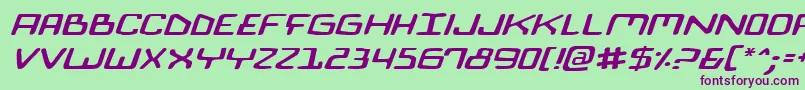 BionicComicExpandedItalic Font – Purple Fonts on Green Background