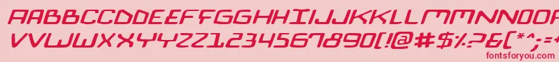 フォントBionicComicExpandedItalic – ピンクの背景に赤い文字