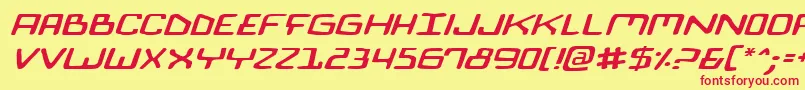 Шрифт BionicComicExpandedItalic – красные шрифты на жёлтом фоне