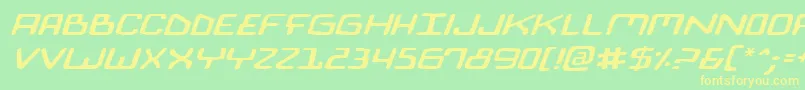 BionicComicExpandedItalic Font – Yellow Fonts on Green Background
