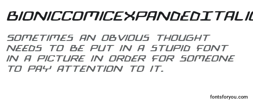 Fonte BionicComicExpandedItalic