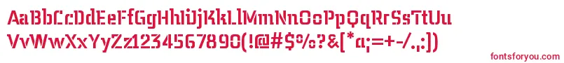 フォントMidnightkernboystencil – 白い背景に赤い文字