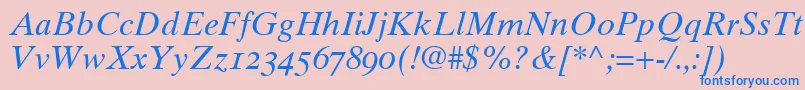 GrecoTenOldstyleSsiNormal Font – Blue Fonts on Pink Background