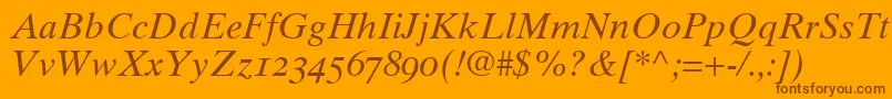 GrecoTenOldstyleSsiNormal Font – Brown Fonts on Orange Background