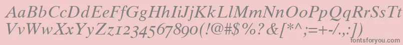 GrecoTenOldstyleSsiNormal Font – Gray Fonts on Pink Background